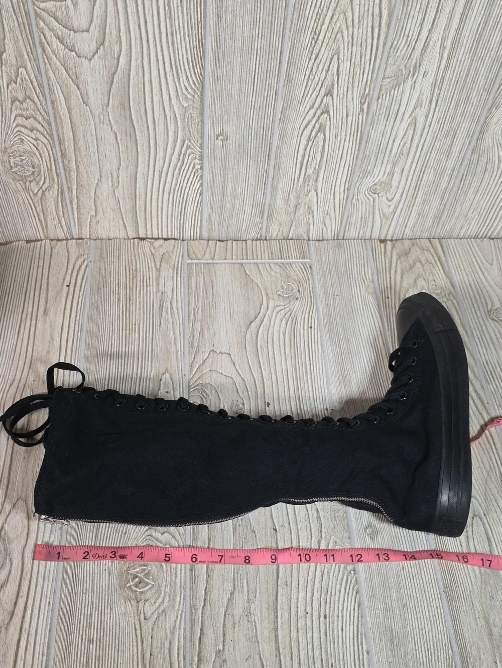Converse All Star XX-Hi Boots Triple Black Knee High Lace Up Canvas Sneakers